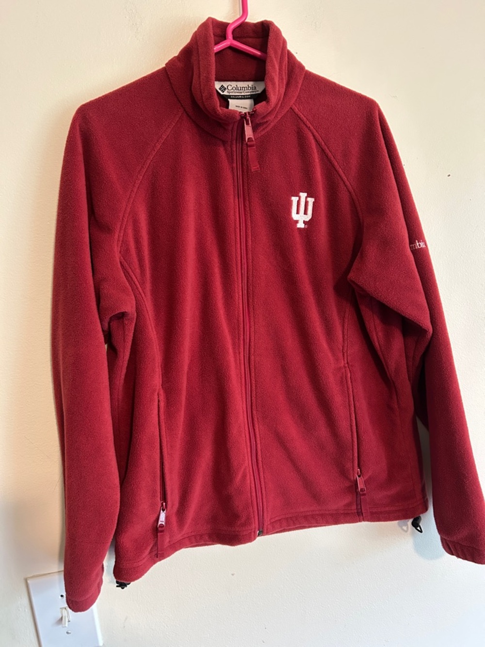 Women's Indiana University Hoosiers Columbia Crimson Full Zip Fleece Jacket
